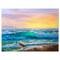 Designart - Sunsets over ocean waves - Sea & Shore Painting Print on Wrapped Canvas